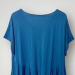 Peruvian Connection  Teal‎ Peplum Top XL Pima Cotton Modal V-Neck Photo 5