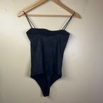 Abercrombie & Fitch  Faux Leather‎ Bodysuit Black Size Small Goth Soft AF Photo 4