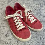 Coach Pink Magenta Signature C Logo Lace Up Sneakers Size 7.5B Casual Photo 1