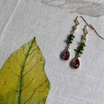 Jewelry Set Green Tourmaline Garnet Pearl Boho Bohemian Minimalist Casual Gift Photo 4