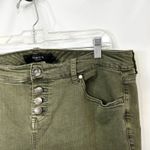 Torrid  Plus Size 18 Jeans Ankle Cropped Olive Green Button Fly Skinny Mid 1598 Photo 4