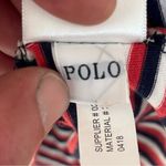 Polo Ralph Lauren Mini Shirt Dress Red Navy Stripe Tie Neck Preppy Size Small Blue Photo 5