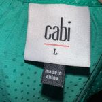 CAbi Spring Lush bright green split neck sleeveless shirt Photo 4