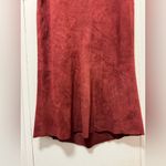 Vakko Medium 90s Boho Deep Strawberry Red Suede Midi Size 6/8 mermaid skirt Photo 1