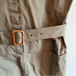 Lacoste Army Green Button Up Safari Belted Shirt Dress | S Photo 2