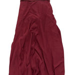 Azazie  Women's Burgundy Strapless Long Formal Evening Gown A14 Pleated‎ Tie-Back Photo 0