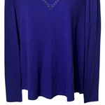 Chico's NEW Studded V-Neck Long Sleeve Blouse Purple Career Old Money M Photo 3