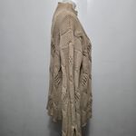 ZARA  Taupe Cable Knit Large Sweater Chunky Knit Wool Blend Minimalist Neutral Photo 4