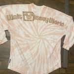 Disney Parks WDW Spirit Jersey pink long sleeve glitter spell out oversized XS Photo 3