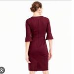 J.Crew  Burgundy Bell Sleeve Sheath Dress Size 6 Lined Stretch Work Cocktail Photo 1