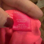 Feathers Pink Mock Neck Crop Blouse Large Photo 4