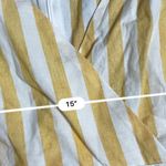 Lumiere Yellow White Stripe Button Down Faux Wrap Dress Photo 2