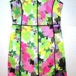 Calvin Klein New  8 Bright Floral Womens Sheath Dress Black Pink Purple Green Yel Photo 0