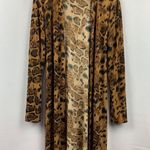 Susan Lucci Animal Print Womens Cardigan With Tie Waist M Black Size M Photo 0