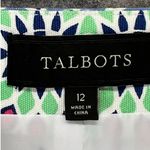 Talbots Skirt Womens 12 Green Blue Kaleidoscope Floral Lined Preppy Classic Boho Photo 10