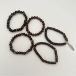 Handmade  wooden beads stretch bracelets Set of 5, NEW! Photo 2