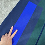 St. John 100% Wool Long Sweater Cardigan Blazer Colorblock in Navy Green L Photo 14