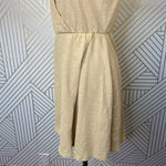 ZARA  Knit Floral Embroidered Short Sleeve T-shirt Mini Dress in Tan‎ Size Medium Photo 7