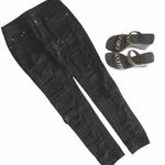 LF Carmar ❉ Skinny Shredded Knee Denim Jeans ❉ Lace Patch Lining ❉ Black 25 0 2 Photo 10