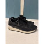 Michael Kors Black Leather Low Top Sneakers Women's Size 8.5 M KORS Logo Accents Photo 2