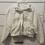 BLANK NYC  So Icy White Crepe Bomber Jacket Photo 0