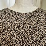 Old Navy L Womens T Shirt Animal Print Black Brown Short Sleeve Stretch Photo 1
