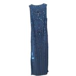 ASOS Blue Pink Beaded Mirror Embroidered Sleeveless Special Occasion Maxi Dress Size XS Photo 7