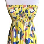 Maaji NEW  Strapless Long Smocked Tiered Maxi Dress Floral Sunshine Print Size M Photo 3