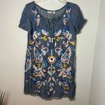 Holding Horses Anthropologie Folklore Embroidered Chambray Dress Western Size 0 Photo 1