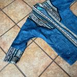 MARY REYNOLDS DESIGN M/L Blue Textured Denim Western Open Duster Tassel Jacket Photo 2