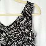 Alfani New Dot Print V-Neck Shark Bite Hem Tunic Tank Top Black White Photo 4