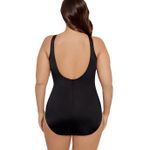 MiracleSuit  Oceanus Swimsuit 18W Black One Piece Surplice Ruched 74488W $180 Photo 1