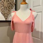EXPRESS • Cold Shoulder High Low Light Pink Maxi Dress Holiday New Years Eve Photo 3