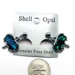 Shell Opal ★ NWT Genuine Paua shell Tree Palm Earrings - Silver/Iridescent ★ Photo 2