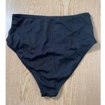 B22 New Women’s Brief Style Ruched Ribbed Swimsuit 🩱 Bottoms Black size Large Photo 1