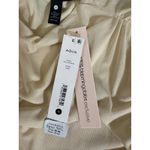 AQUA  Women's Beige Mock‎ Neck Ruched Long Sleeve Top Elegant Party Photo 7