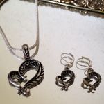 Stunning Silver Scrolled Heart Necklace | Earrings | Jewelry Set Photo 0