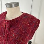 Karen Scott Collections Sweater Vest Medium Red Cable Knit Sleeveless Top Photo 2