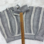 Loft Ann Taylor Striped Linen Blend Shorts Black Cream 4 Photo 7