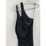 Mugler Black Cut Out One Shoulder Viscose Jersey Sleeveless Midi Dress Size 38 Photo 4