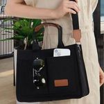 EUC Large Canvas Tote Bag. Black Photo 4