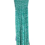 Zesica Green Floral smocked Strapless maxi Dress Size L Photo 5