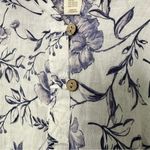 Cynthia Rowley  Linen Lavender Floral Button Down Shirt 2X Photo 5