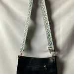 UNBRANDED BLACK CROSSBODY PURSE ADJUSTABLE BLACK WHITE GREEN SNAKESKIN … Photo 14