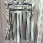 Allie Rose NWT Women’s Ruffle Sleeve Black and White Tank Size Large Photo 2