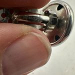 Whiting & Davis Oval Silver-Tone Clip-On Earrings By  Co. Photo 4