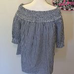 Mirror Image black & white checkered off shoulder top Photo 3