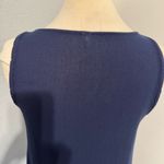 Ya Wei Women Vintage Navy & Cream Layered Sleeveless Relaxed Fit Midi Dress M Blue Size M Photo 8