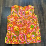Vintage 70's Paisley Floral Flower Power Tank Top Size Medium Pink Photo 8