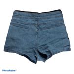 Lottie Moss  High Rise Light Blue Wash Denim Shorts Photo 6